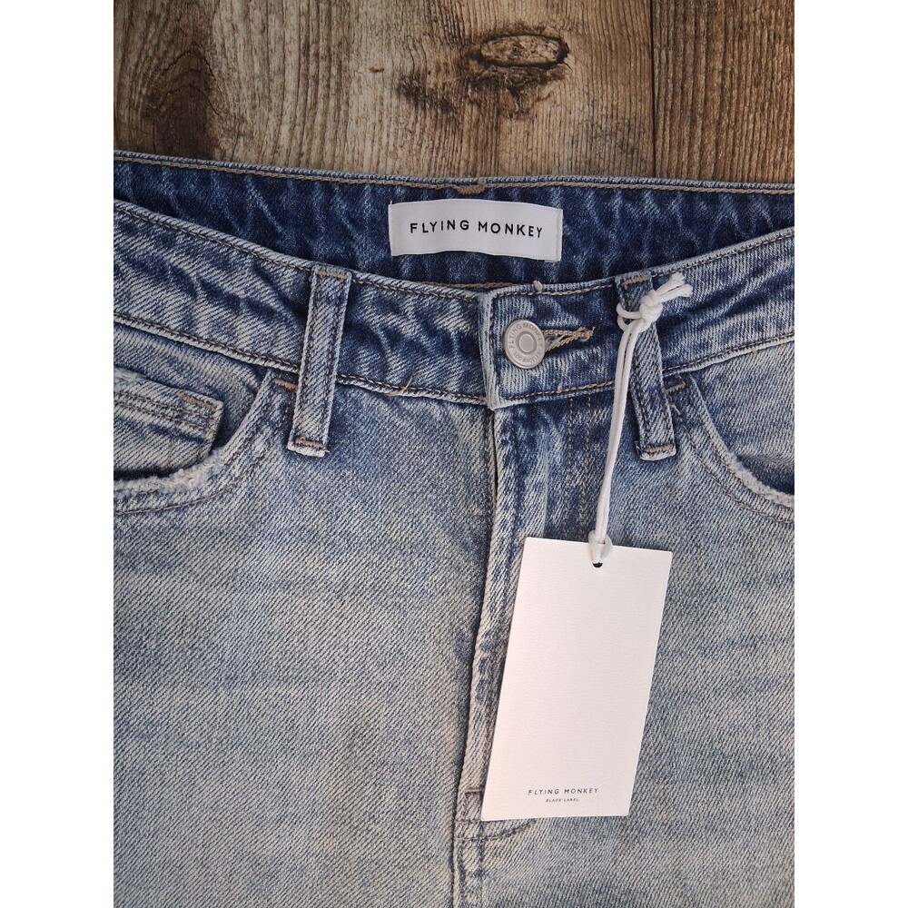 NWT Flying Monkey "Apart" High Rise Mom Jean Y3920 Distressed Straight Cropped - Picture 10 of 12